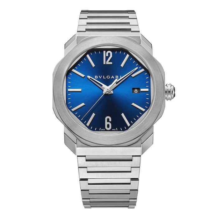 Bvlgari Automatic 41mm Men’s Watch with Blue Material Dial, Stainless Steel Case & Bracelet, 50m Water Resistant / 102856