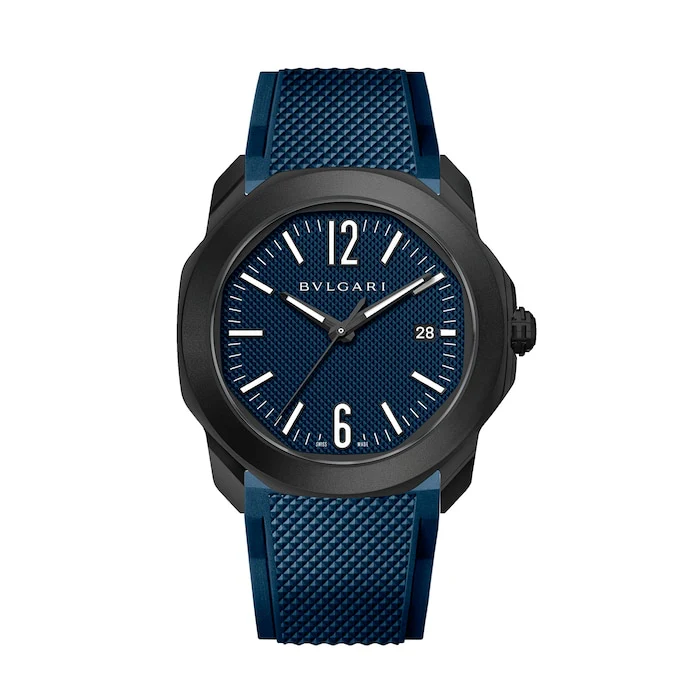 Bvlgari Heritage Automatic 41mm Men’s Watch with Blue Material Dial, Stainless Steel Case, 100m Water Resistant / 104063