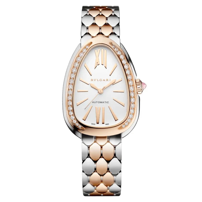 BVLGARI Serpenti Seduttori Automatic 34mm Ladies Watch Stainless Steel and 18ct Rose Gold Luxury Watch  104058