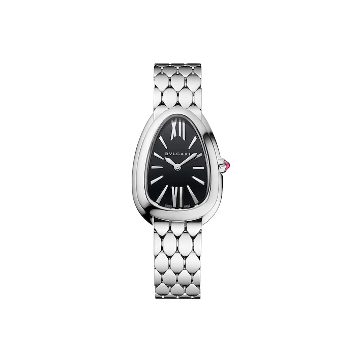 Bvlgari Stainless Steel Serpenti Seduttori 33mm Black Dial Ladies Watch Luxury Watch Swiss Made 103952