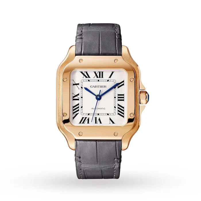 Cartier Automatic 83mm Men’s Watch with Silver Material Dial, Gold Case, 100m Water Resistant / WGSA0028
