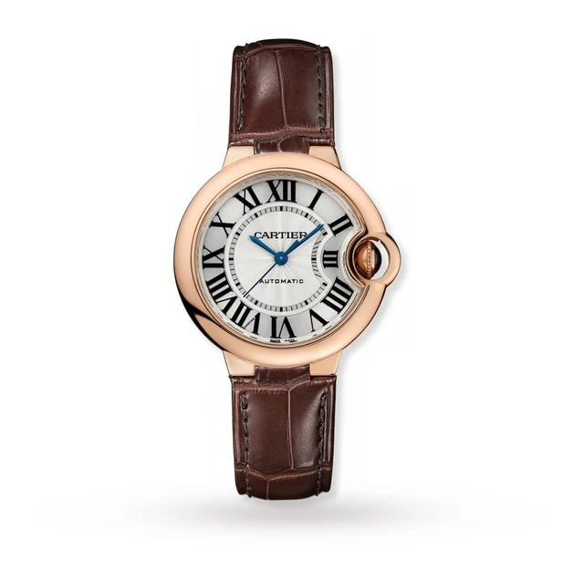 Cartier Ballon Bleu De Cartier Watch 33mm, Automatic Movement, Rose Gold, Leather Luxury Watch W6920097