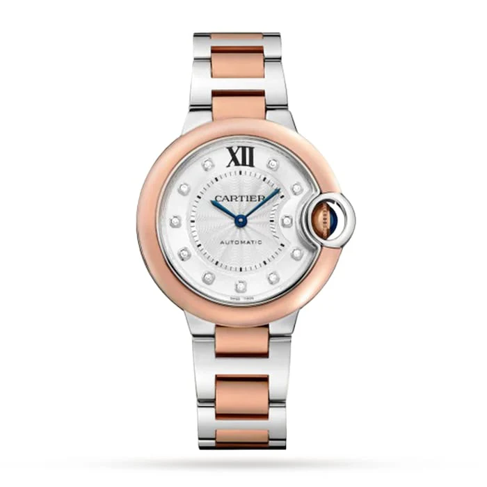 Cartier Ballon Bleu De Cartier Watch, 33mm, Mechanical Movement With Automatic Winding, Steel, Rose Gold  W3BB0021