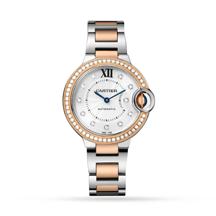 Cartier Ballon Bleu De Cartier Watch, 33mm, Mechanical Movement With Automatic Winding, Steel, Rose Gold W3BB0023