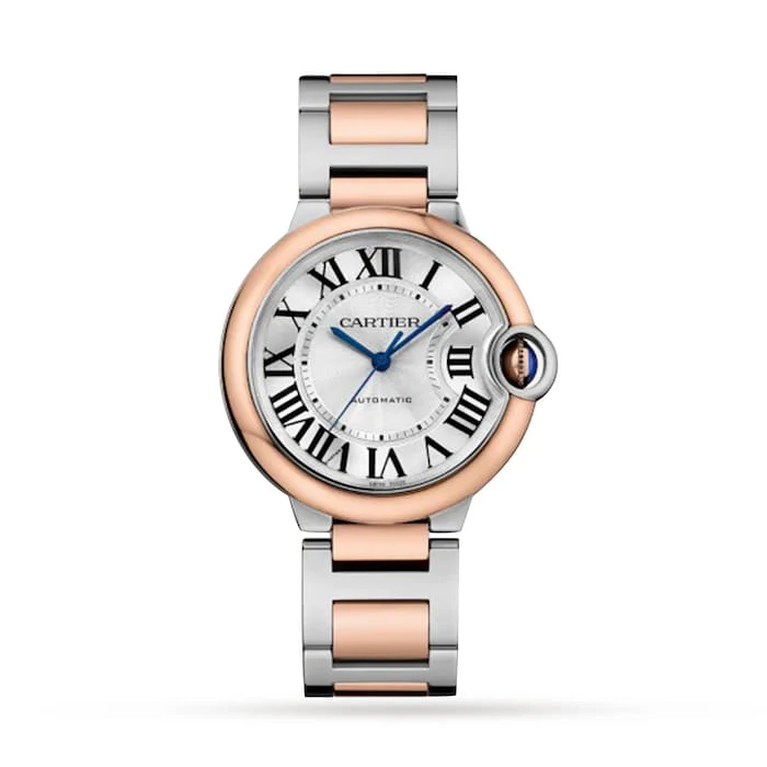 Cartier Ballon Bleu De Cartier Watch, 36 Mm, Mechanical Movement With Automatic Winding. Steel Case, Rose Gold  W2BB0033