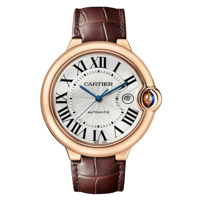 Cartier Elegance Automatic 42mm Men’s Watch with Silver Material Dial, Gold Case, 30m Water Resistant / WGBB0030