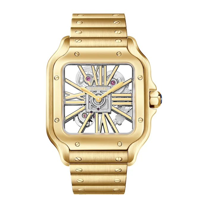 Cartier Mechanical 28mm Men’s Watch with Silver Material Dial, Gold Case, 100m Water Resistant / WHSA0042