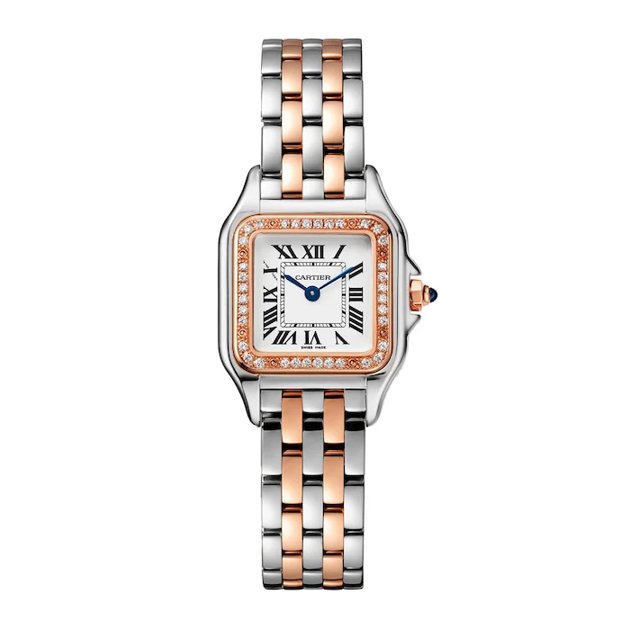 Cartier PanthÃ¨re De Cartier Watch Small Model, Quartz Movement, Rose Gold, Steel, Diamonds  W3PN0006