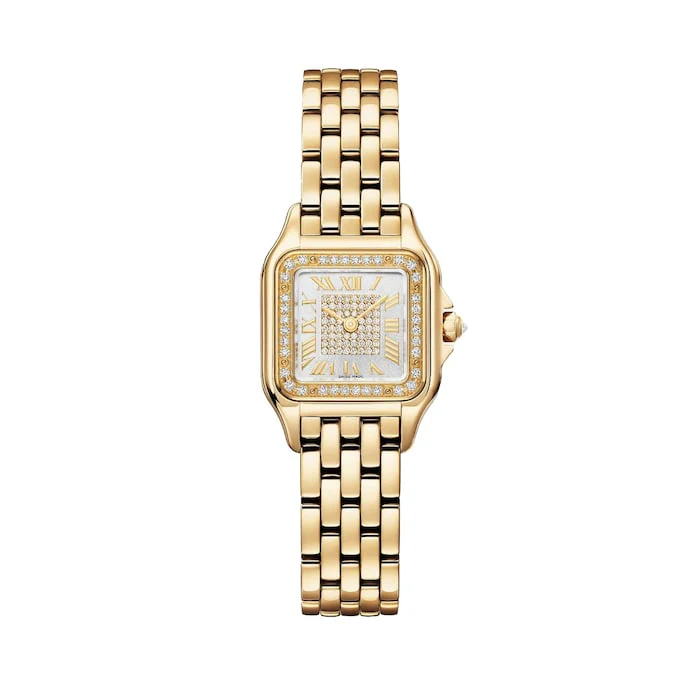 Cartier Panthere De Cartier Watch, Small Model, Quartz Movement, Yellow Gold Luxury Watch WJPN0080