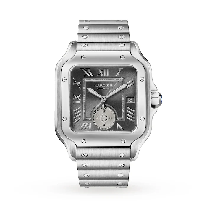 Santos De Cartier Watch, Large Model, Mechanical Movement With Automatic Winding, Steel