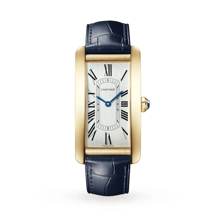 Cartier Tank Américaine Watch, Large Model, Automatic Movement, Yellow Gold Luxury Watch WGTA0300