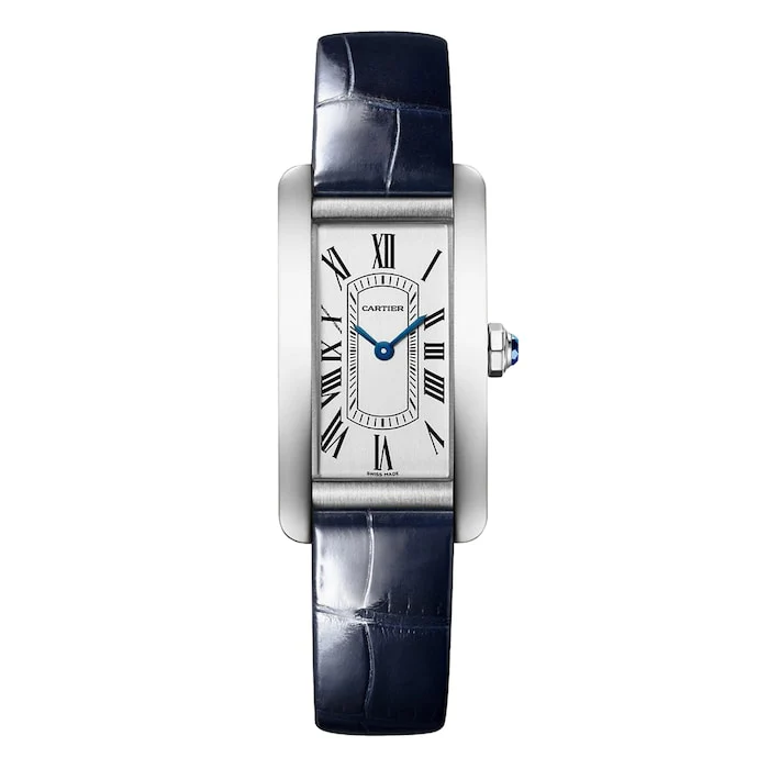 Cartier Tank Américaine Watch, Small Model, Quartz Movement, Steel, Leather Luxury Watch WSTA0082