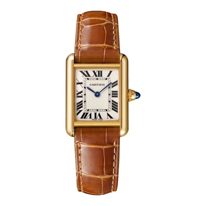 Cartier Tank Louis Cartier Watch Small Model, Quartz Movement, Yellow Gold, Leather Luxury Watch W1529856