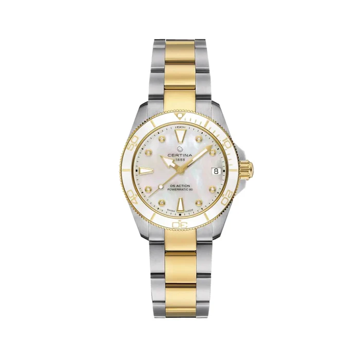 Certina DS Action Lady 34.5mm Ladies Watch Mother Of Pearl Luxury Watch Swiss Made High Precision Movement  C0320072211600