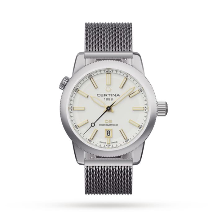 Certina Sport Automatic 41mm Men’s Watch with Ivory Material Dial, Stainless Steel Case & Bracelet, 200m Water Resistant / C0414071903101
