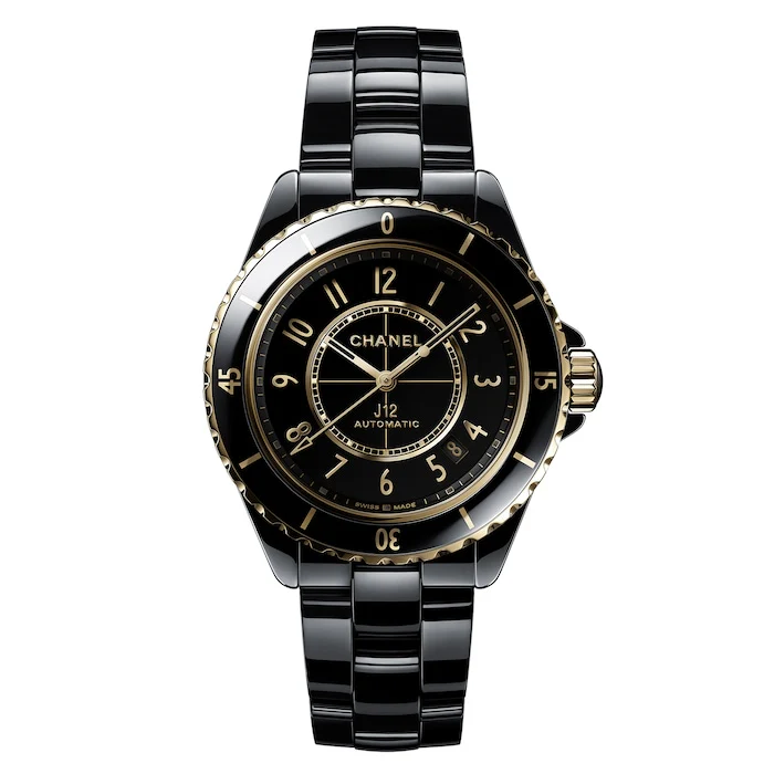 CHANEL Automatic 38mm Men’s Watch with Black Material Dial, Ceramic Case, 200m Water Resistant / H9541