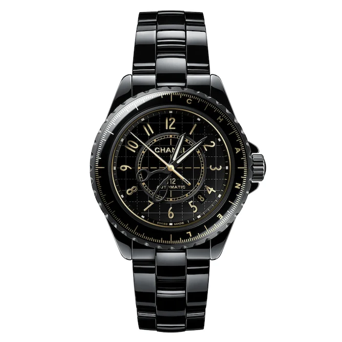 Chanel Automatic 38mm Men’s Watch with Black Material Dial, Ceramic Case, 200m Water Resistant / H9762