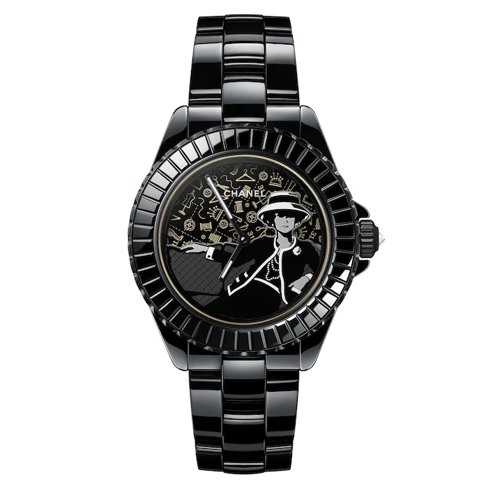 Chanel Automatic 38mm Men’s Watch with Black Material Dial, Ceramic Case, 50m Water Resistant / H9761