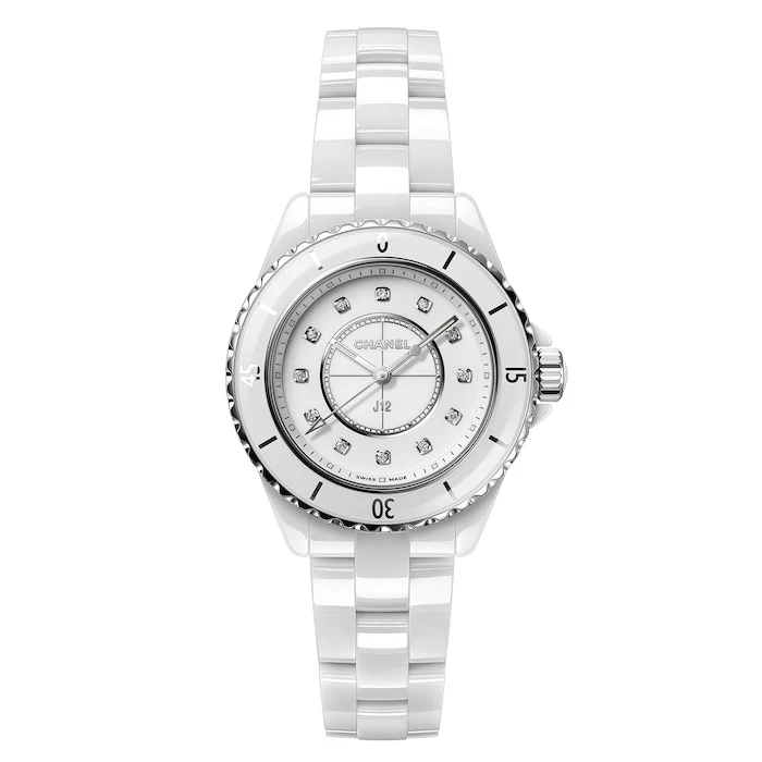 CHANEL J12 WATCH, 33 MM Luxury Watch Swiss Made High Precision Movement Sapphire Crystal Stainless Steel Case H5703