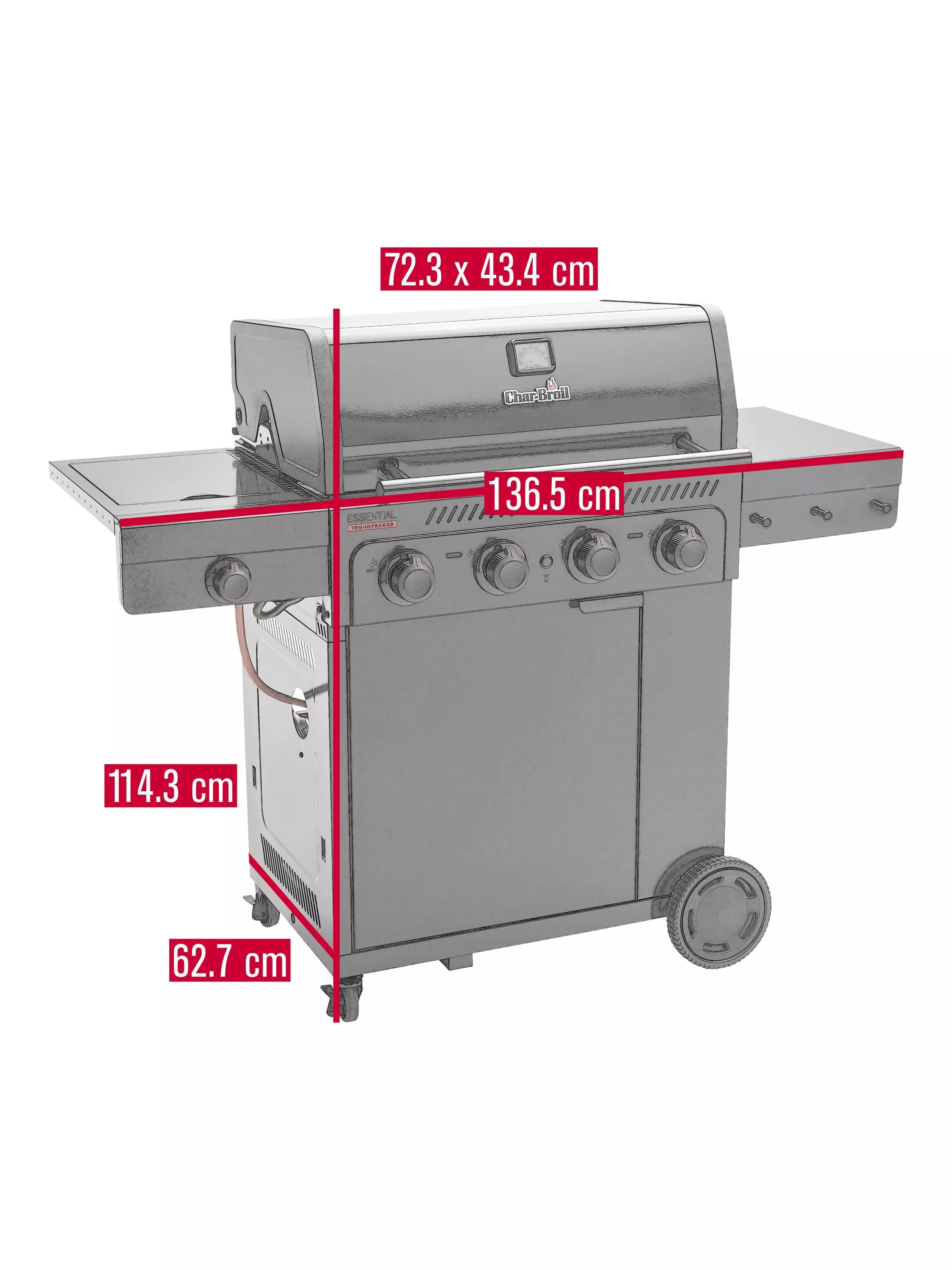 Char-Broil Essential TRU-Infrared 4-Burner Gas BBQ - Image 10