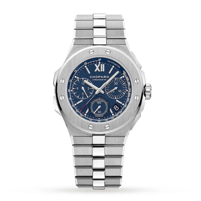 Chopard Elegance Automatic 44mm Men’s Watch with Blue Material Dial, Stainless Steel Case & Bracelet, 100m Water Resistant / 298609-3001