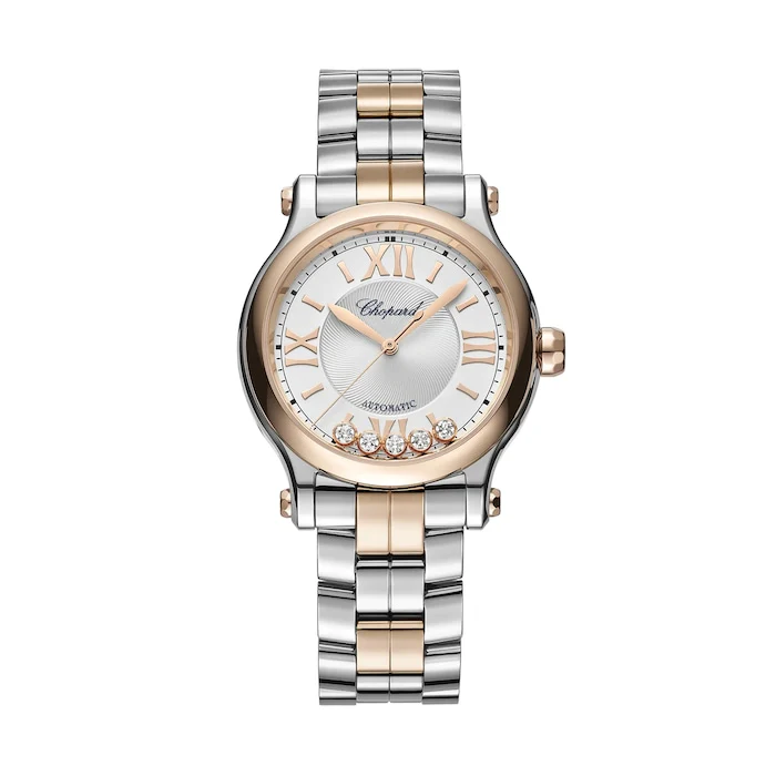 Chopard Happy Sport 33mm, Automatic, Ethical Rose Gold, Lucent Steelâ„¢, Diamonds Luxury Watch 278608-6002