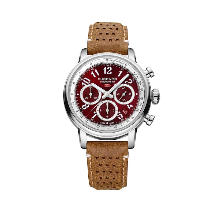 Chopard Heritage Automatic Men’s Watch with Red Material Dial, Stainless Steel Case, 50m Water Resistant / 168619-3003