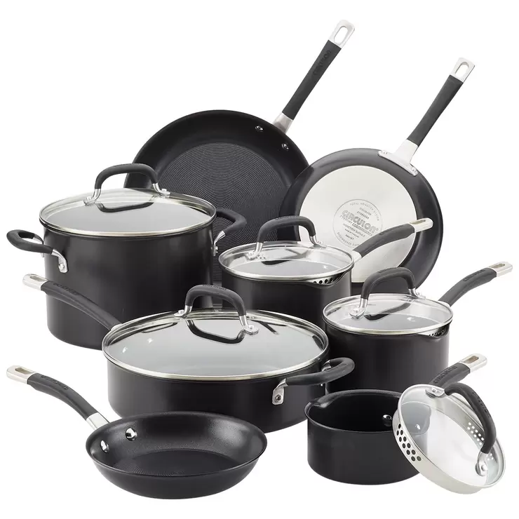 Circulon Premier Hard Anodised Induction 13 Piece Cookware Set in Black - Image 4