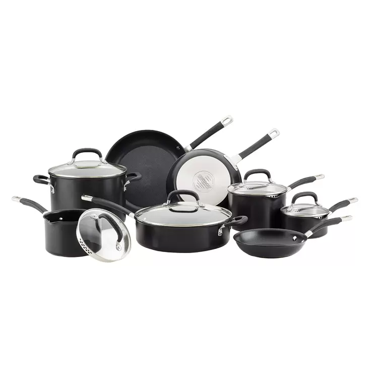 Circulon Premier Hard Anodised Induction 13 Piece Cookware Set in Black - Image 5