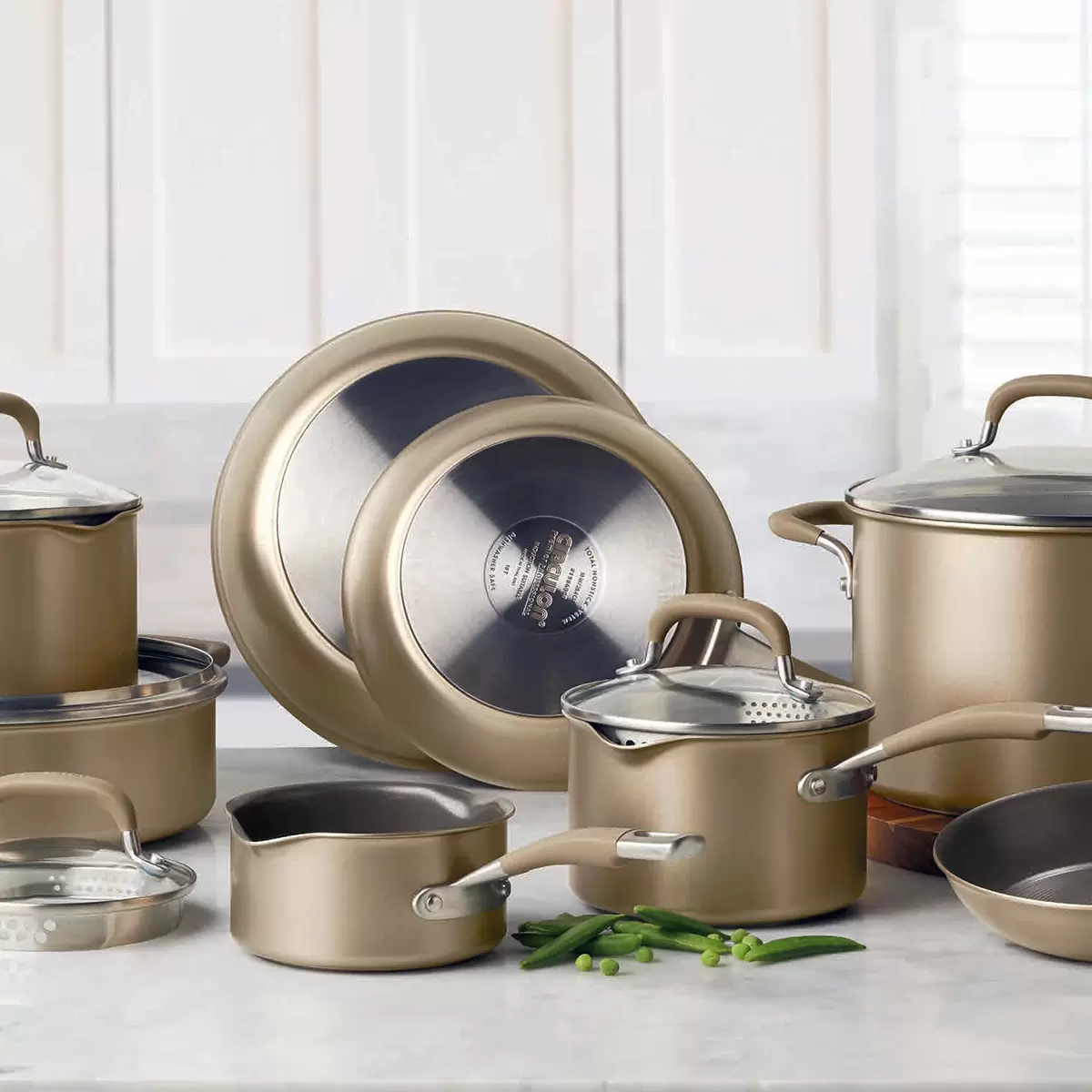 Circulon Premier Hard Anodised Induction 13 Piece Cookware Set in Bronze - Image 4