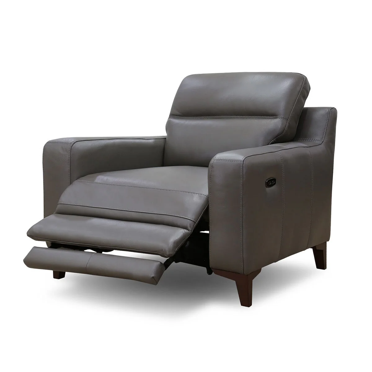 Colby Dark Grey Leather Armchair with Power Footrest - Image 6