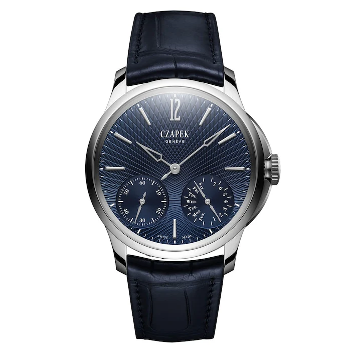 Czapek Automatic Menâs Watch with Blue Material Dial, Stainless Steel Case, 50m Water Resistant / QdB Aqua Blue