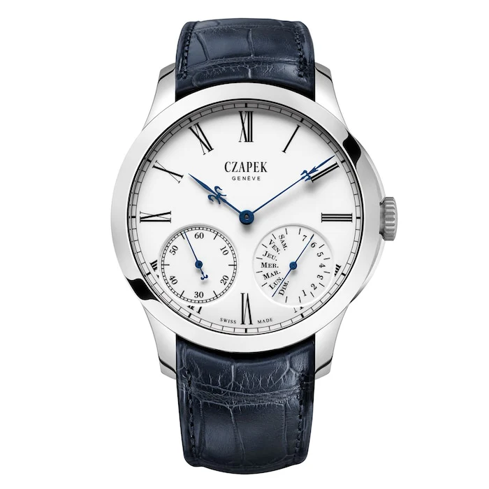 Czapek Automatic Men’s Watch with White Material Dial, Gold Case, 30m Water Resistant / QdB 33 ter