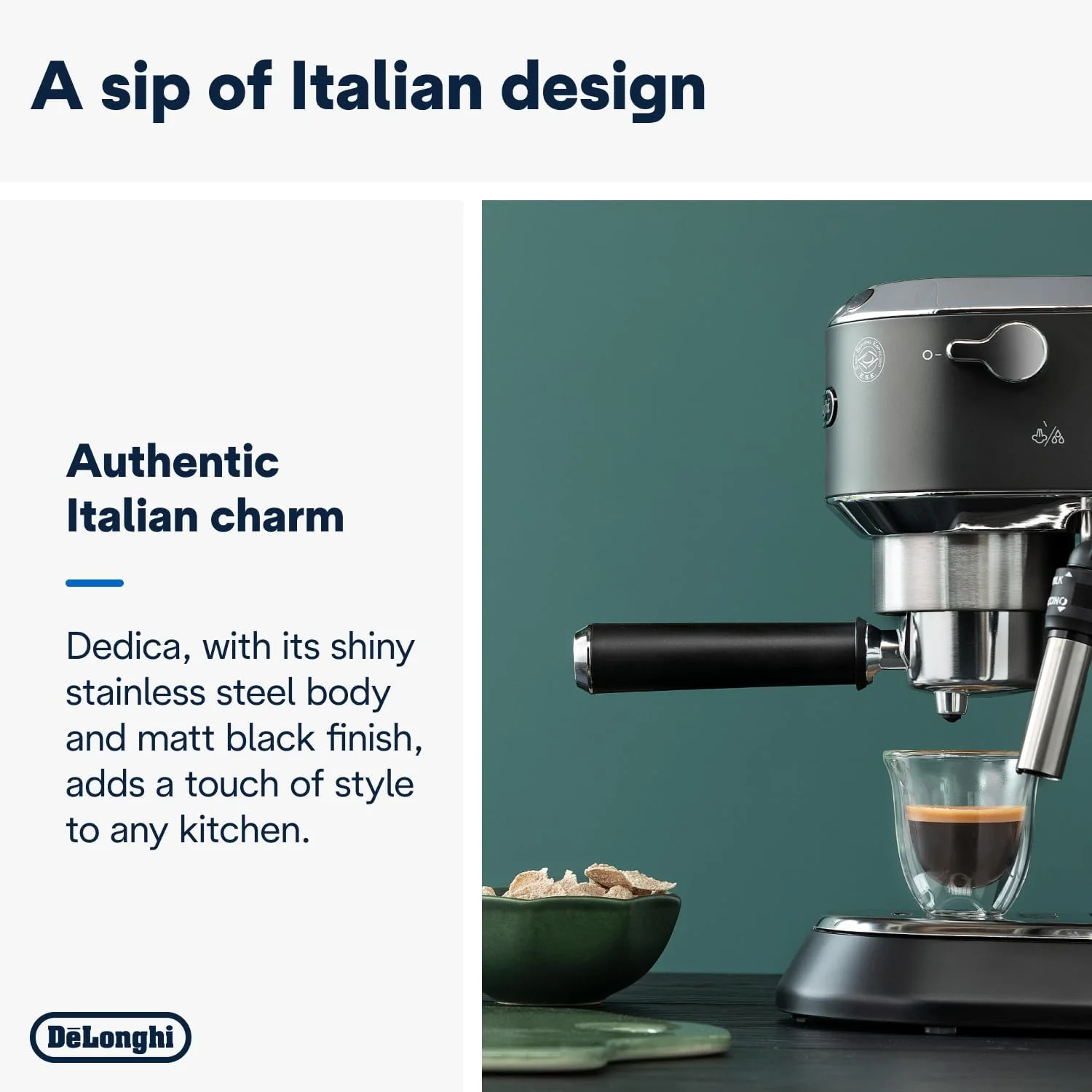 De'Longhi Dedica Style, Traditional Pump Espresso Machine, Coffee and Cappuccino Maker, EC685BK, Black - Image 3