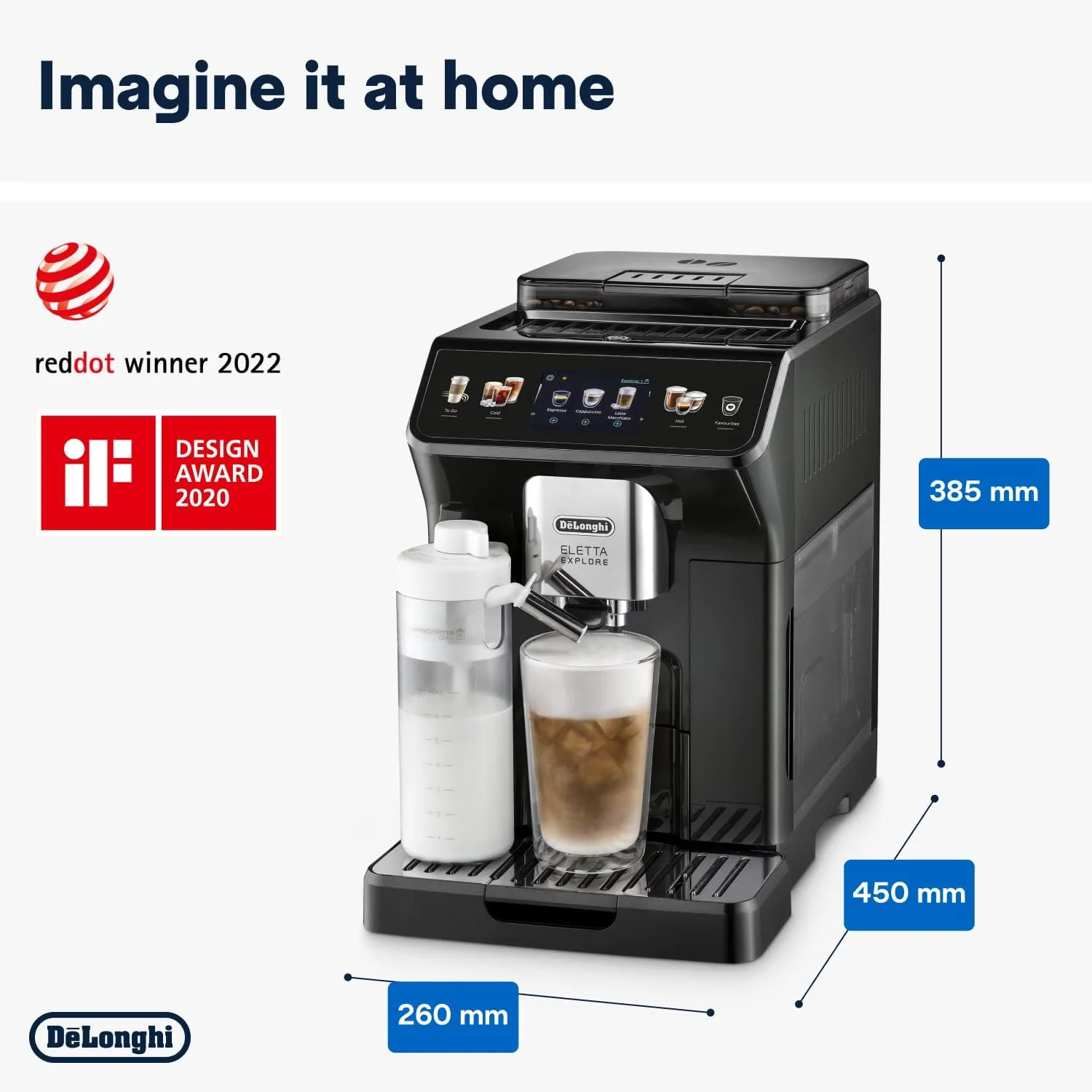 De'Longhi Eletta Explore Cold Brew ECAM452.67.G, Barista Coffee Machine with LatteCrema Hot and Cool, Espresso Machine, Automatic Coffee Bean Machine, Cold Extraction, Coffee Pot Included, Dark Grey - Image 9