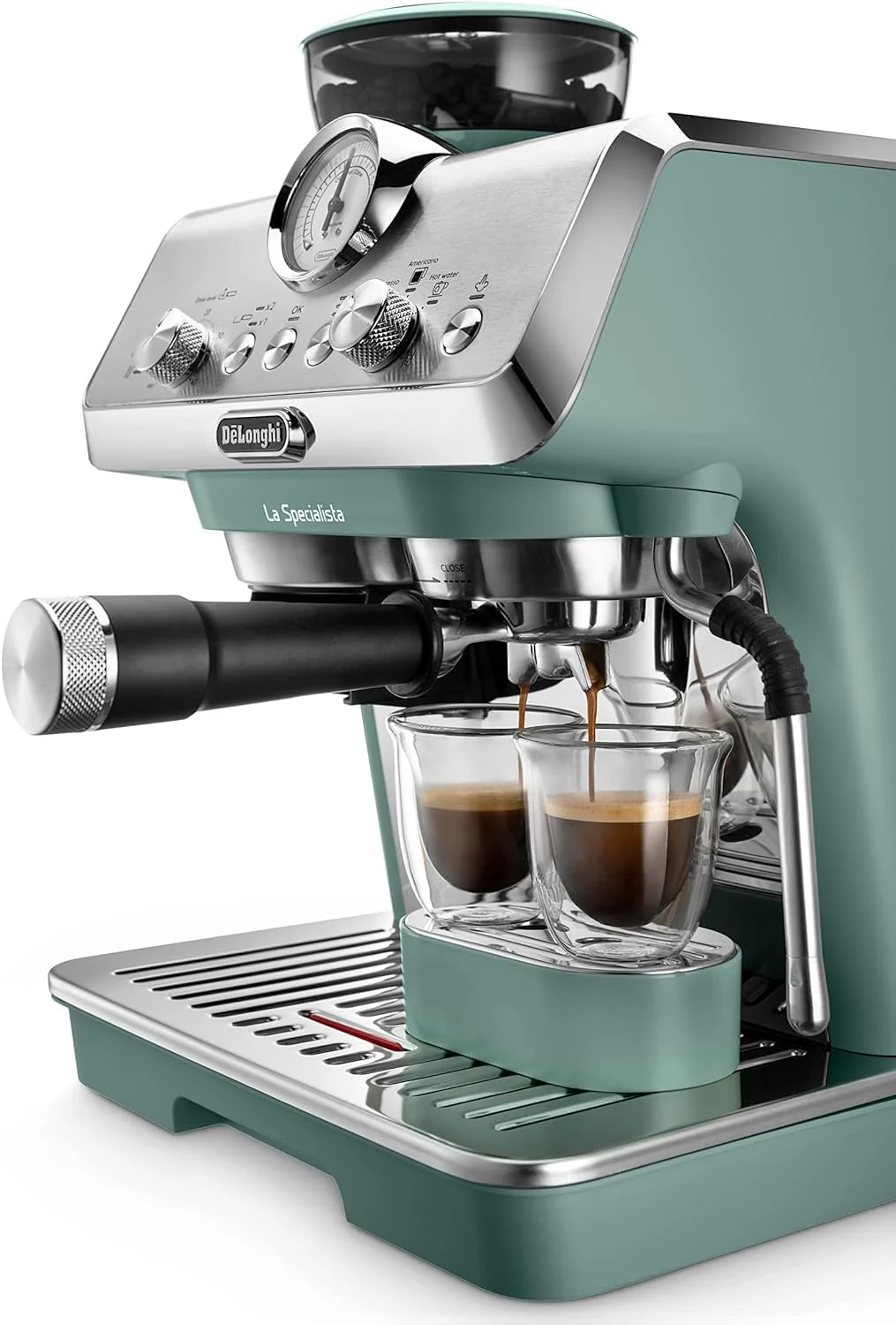 De'Longhi La Specialista Arte EC9155.GR, Barista Pump Espresso Machine, Bean to Cup Coffee and Cappuccino Maker, 8 Grinding Settings, MyLatte Art Frothing Wand, 1550W, Green - Image 3