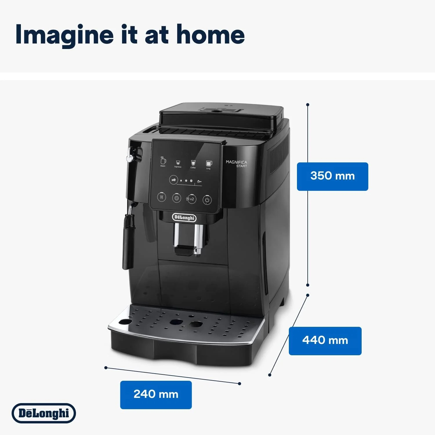 De'Longhi Magnifica ECAM222.20.B, Automatic Coffee Machine with Milk Nozzle, Bean to Cup Espresso Machine with 4 One-Touch Recipes, Soft-Touch Control Panel, 1450W, Black - Image 6