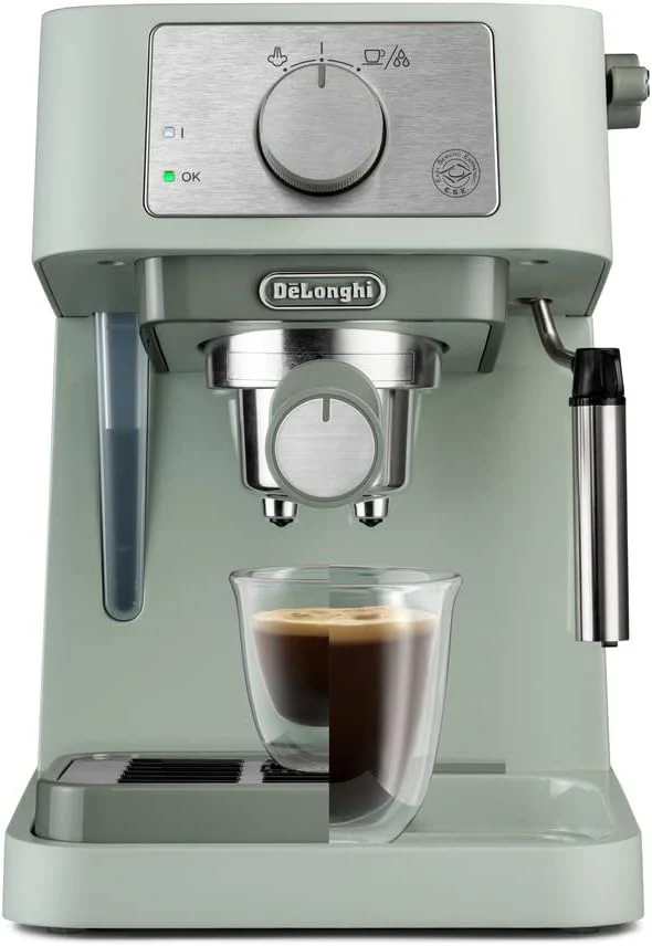 De'Longhi Manual Coffee Machine Stilosa EC260.GR, 15 Bar Pressure, Cappuccino System, Automatic Switch-Off, Compatible with ESE pods, 2 Level Tray, Capacity 1L, Green - Image 4