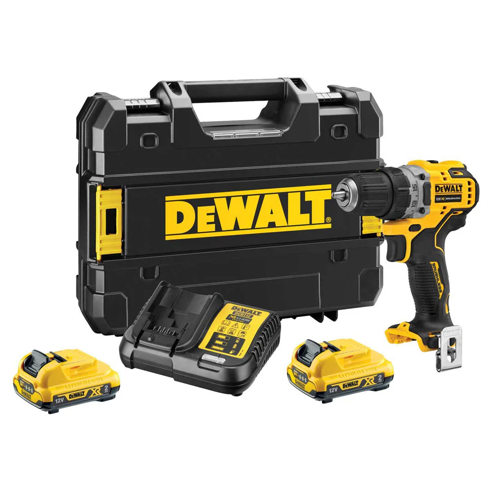 Dewalt DCD701D2 12V XRÂ Brushless Compact Drill Driver with 2 x 2.0Ah Battery Charger & Case