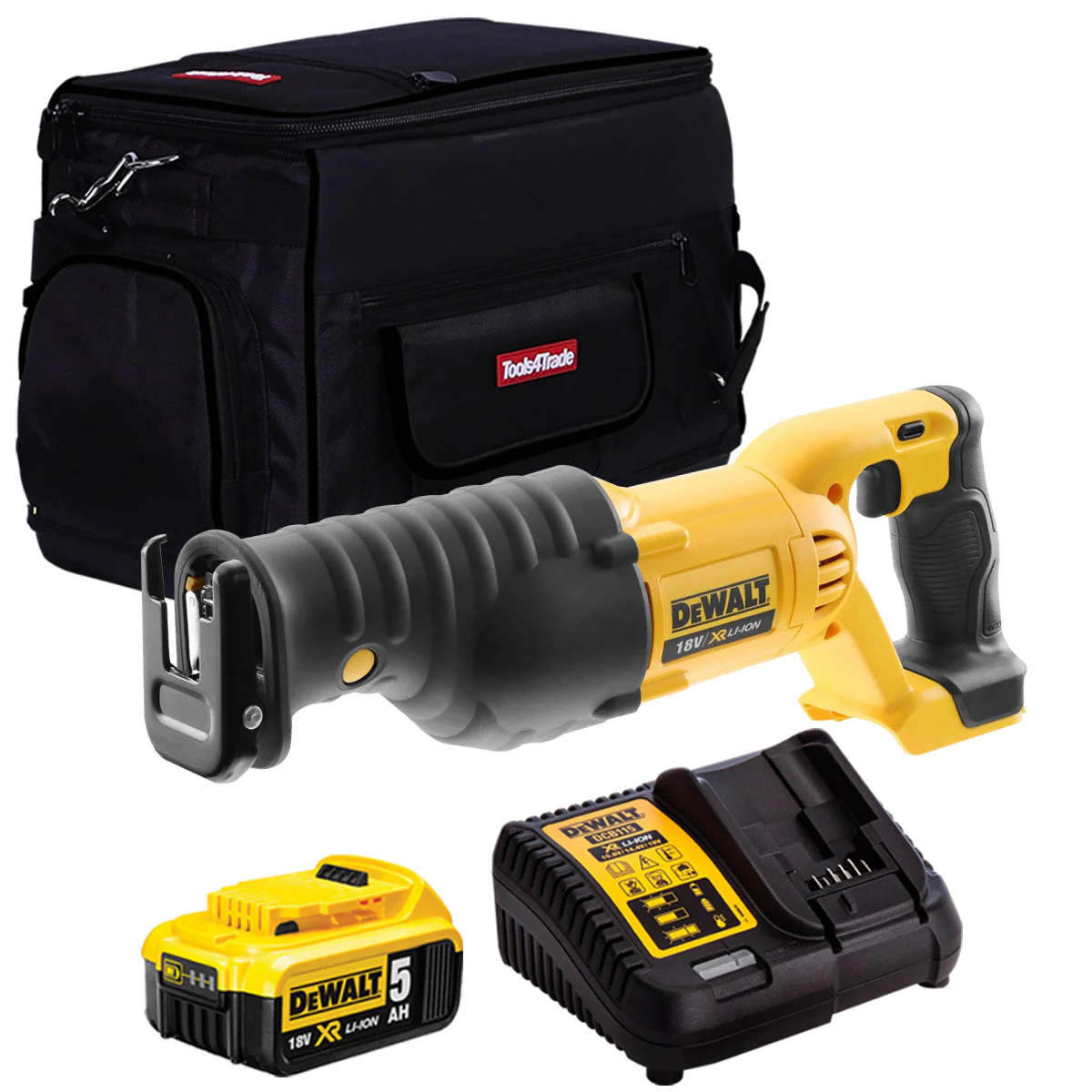 DeWalt DCS380N 18V Reciprocating Saw with 1 x 5.0Ah Battery & Charger in Bag