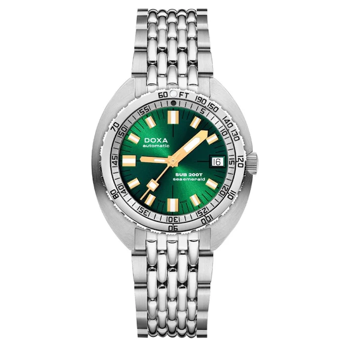 DOXA Automatic 39mm Men’s Watch with Green Material Dial, Stainless Steel Case & Bracelet, 200m Water Resistant / 804.10.131S.10