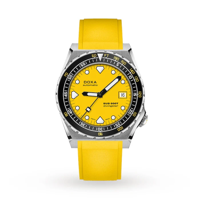 DOXA Automatic 40mm Men’s Watch with Yellow Material Dial, Stainless Steel Case, 600m Water Resistant / 861.10.361.31