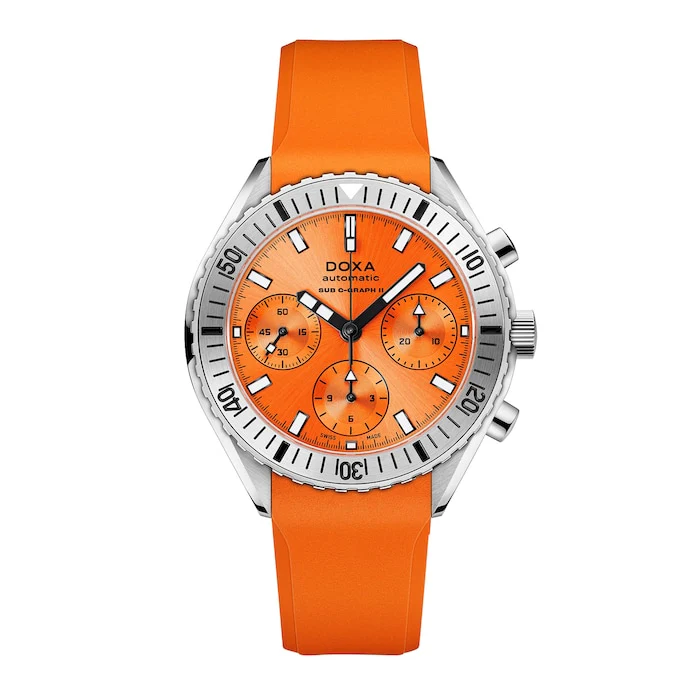 DOXA Automatic 42mm Men’s Watch with Orange Material Dial, Stainless Steel Case, 200m Water Resistant / 797.10.351.21