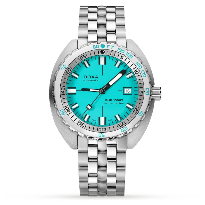 DOXA Automatic 45mm Men’s Watch with Blue Material Dial, Stainless Steel Case & Bracelet, 500m Water Resistant / 883.10.241.10