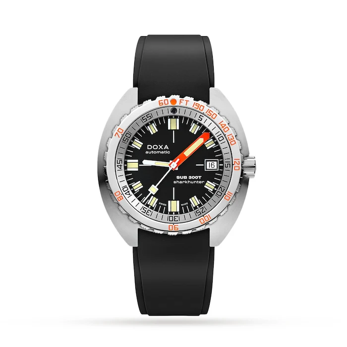DOXA Automatic Men’s Watch with Black Material Dial, Stainless Steel Case, 200m Water Resistant / 840.10.101.20