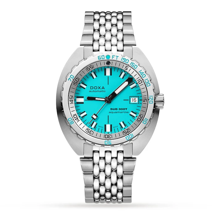 DOXA Automatic Men’s Watch with Blue Material Dial, Stainless Steel Case & Bracelet, 200m Water Resistant / 840.10.241.10