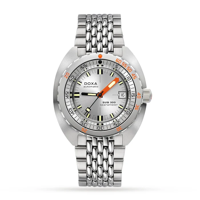 DOXA Heritage Automatic Men’s Watch with Silver Material Dial, Stainless Steel Case & Bracelet, 300m Water Resistant / 821.10.021.10