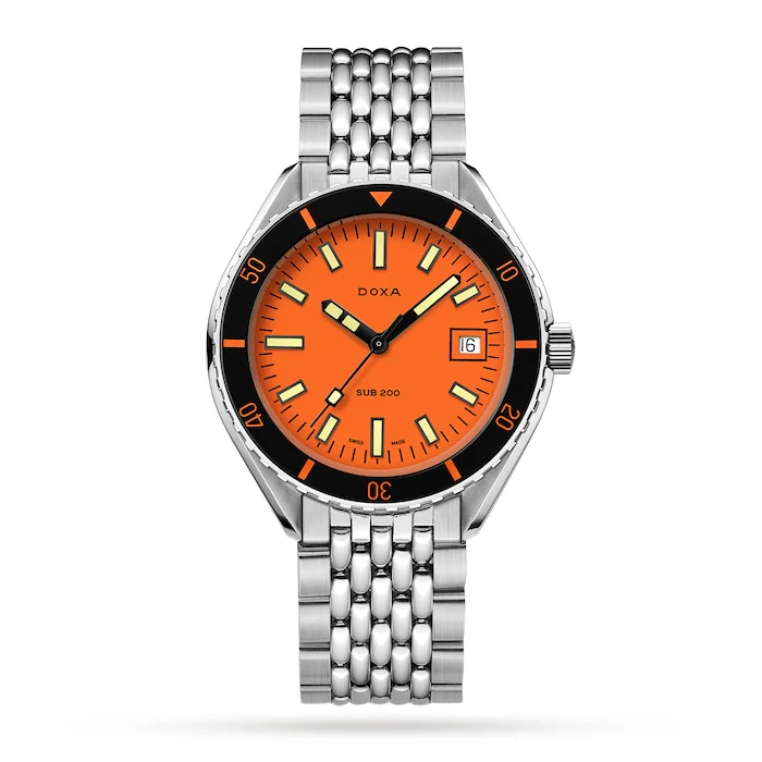 DOXA Sub 200 Professional 42mm Mens Watch Luxury Watch Swiss Made Highâ Precision Movement Sapphire Crystal Stainless Steel Case Water Resistant 799.10.351.10