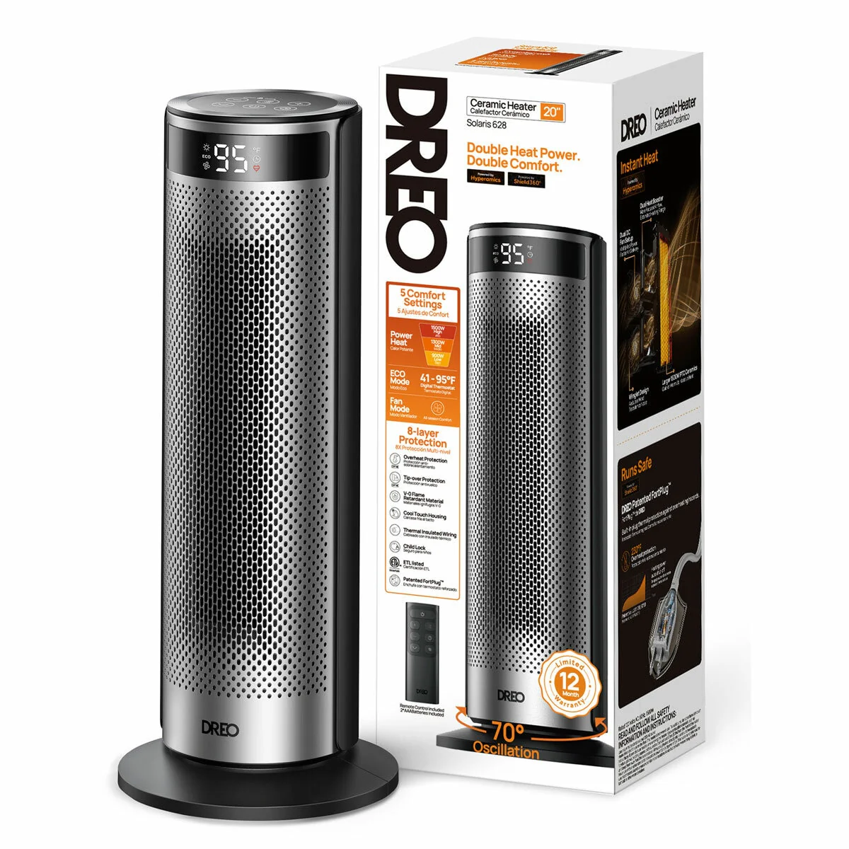 Dreo Solaris 628 Ceramic Tower Heater - Image 8