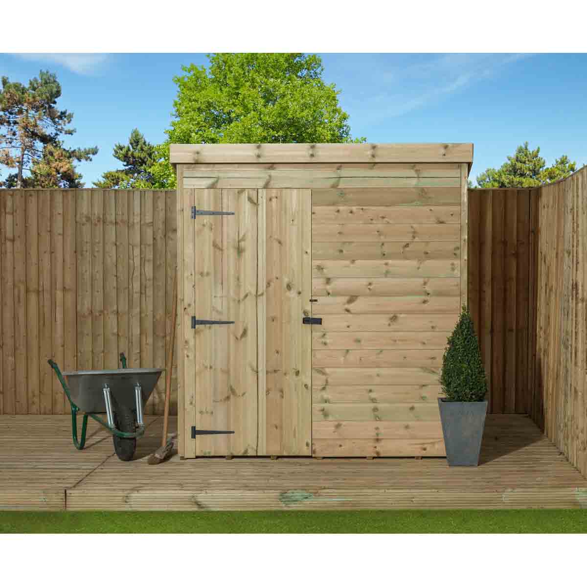 Empire 1000 Pent 7x3ft Wooden Garden Shed Door Le - Image 2